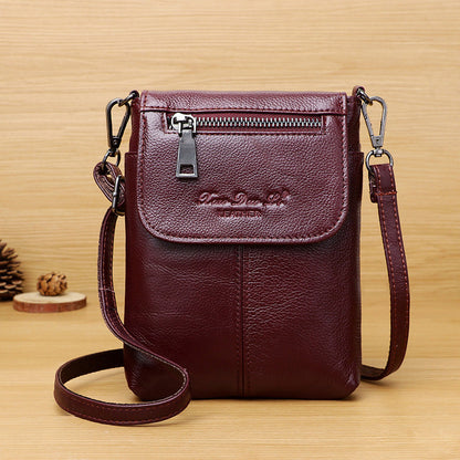 Women's Leather Mini Korean Simple First Layer Bags