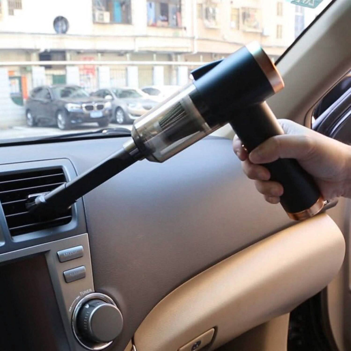 Aspiradora de coche de mano sin cable de 120 W y 9000 PA con foco