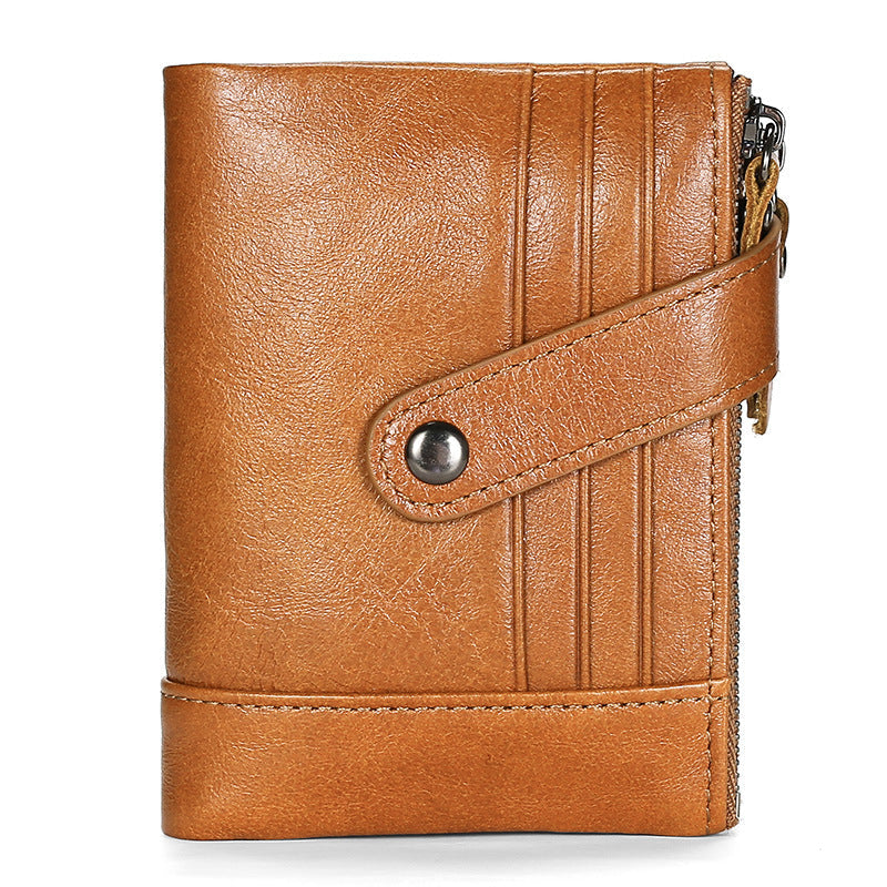 Men's Leather First Layer Cowhide Oil Wax Men's Wallets