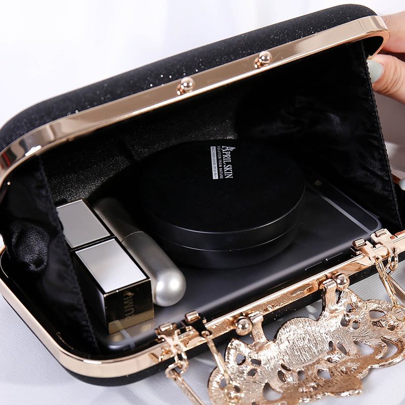 Vintage Crown Rhinestone Handmade Dress Garment Evening Bags