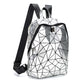 Women's Geometric Fashion Rhombus Unisex Matte Large Backpacks