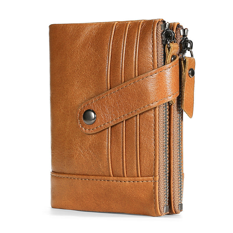Oil Wax Leather For Man Multifunctional Swiping Men's Wallets