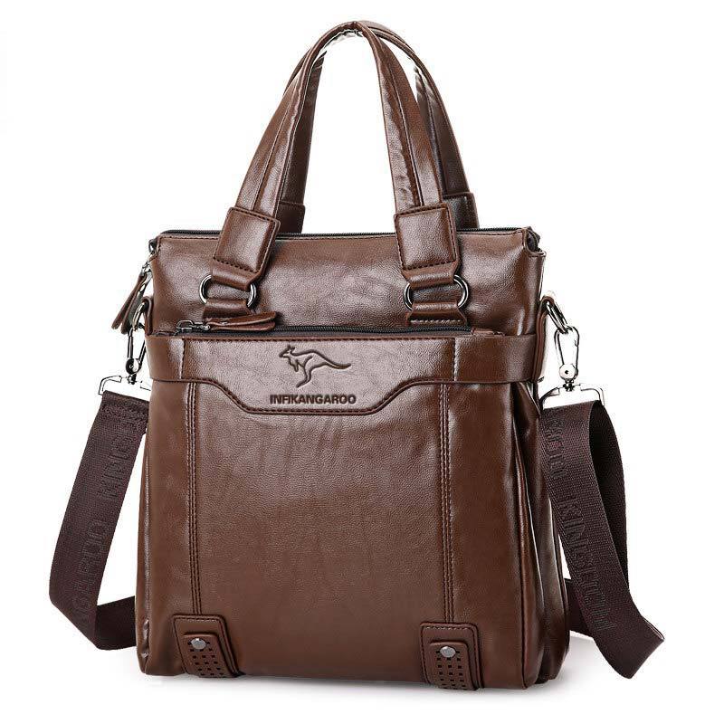 Men's Soft Leather English Kangaroo Business Large Men's Handbags