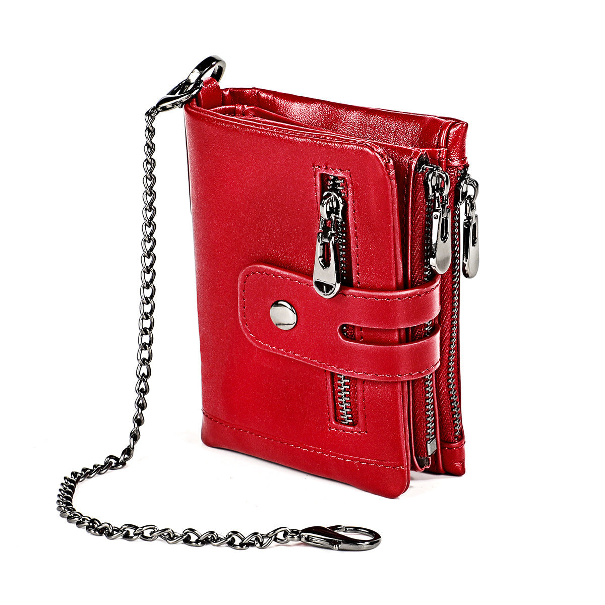 Man Vertical Short Zipper Multifunctional First Men's Wallets
