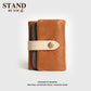 Men's Genuine Leather Trifold First Layer Cowhide Green Buckle