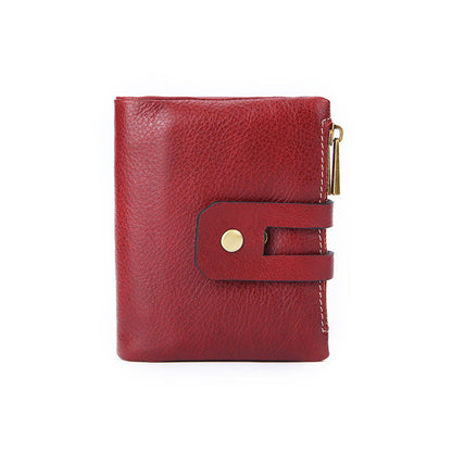 Man Short Vintage Clutch Double Zipper Men's Wallets