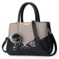 Women's Big Korean Contrast Color Fur Ball Shoulder Bags