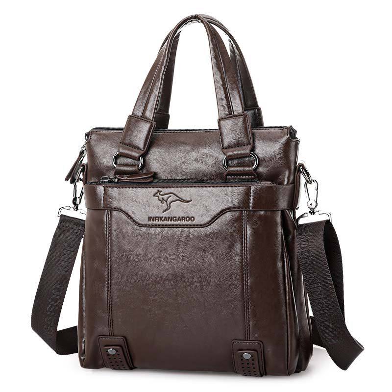 Men's Soft Leather English Kangaroo Business Large Men's Handbags