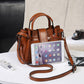 Women's Oil Wax Leather Large Capacity Soft Shoulder Bags