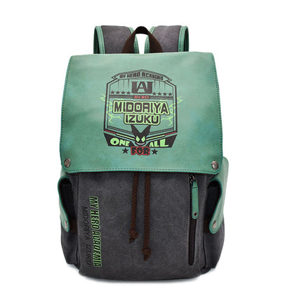 No Hero College Anime Peripheral Canvas Backpacks
