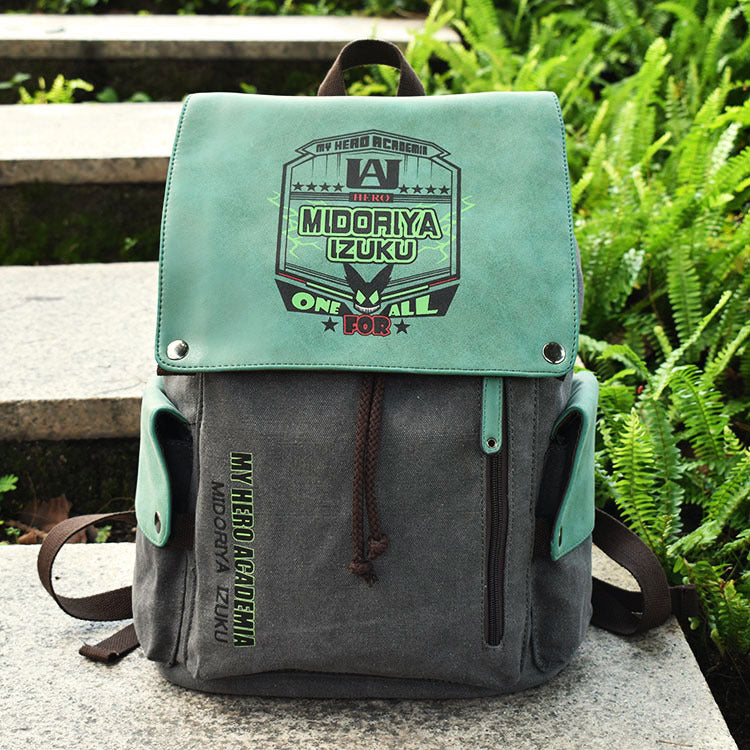 No Hero College Anime Peripheral Canvas Backpacks