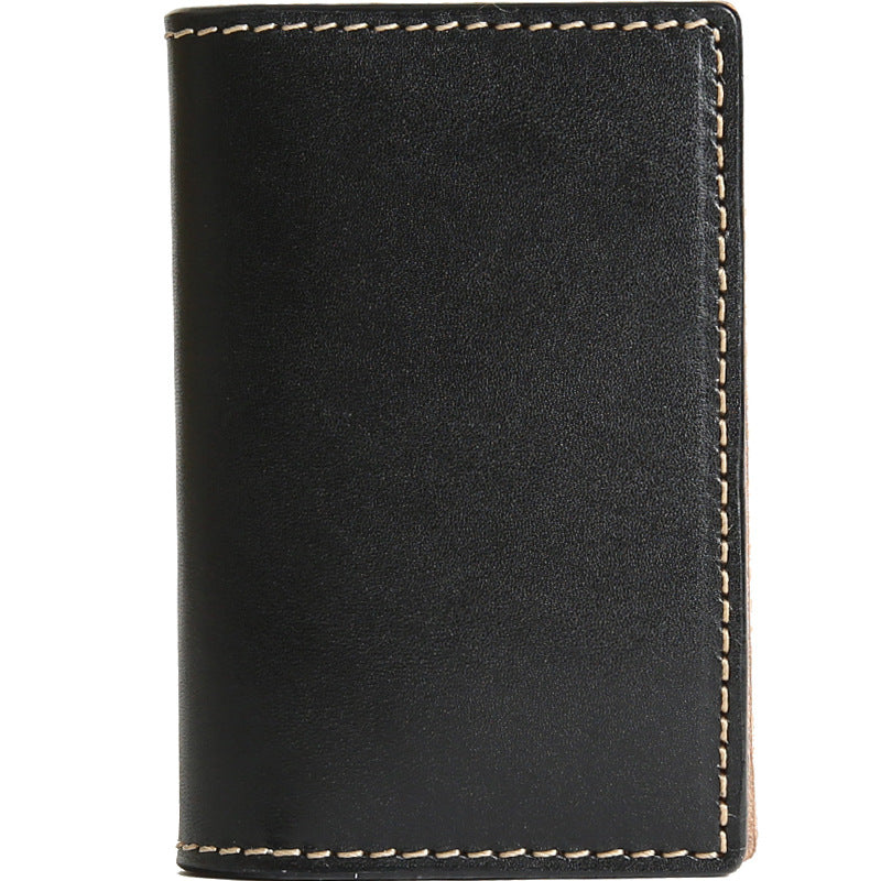 Women's & Men's Retro Hand Vegetable Cattlehide Large Capacity Leather Card Holder