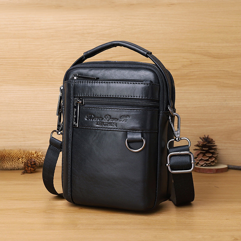 Men's Mini Cow Leather Mobile Korean Men's Waist Packs