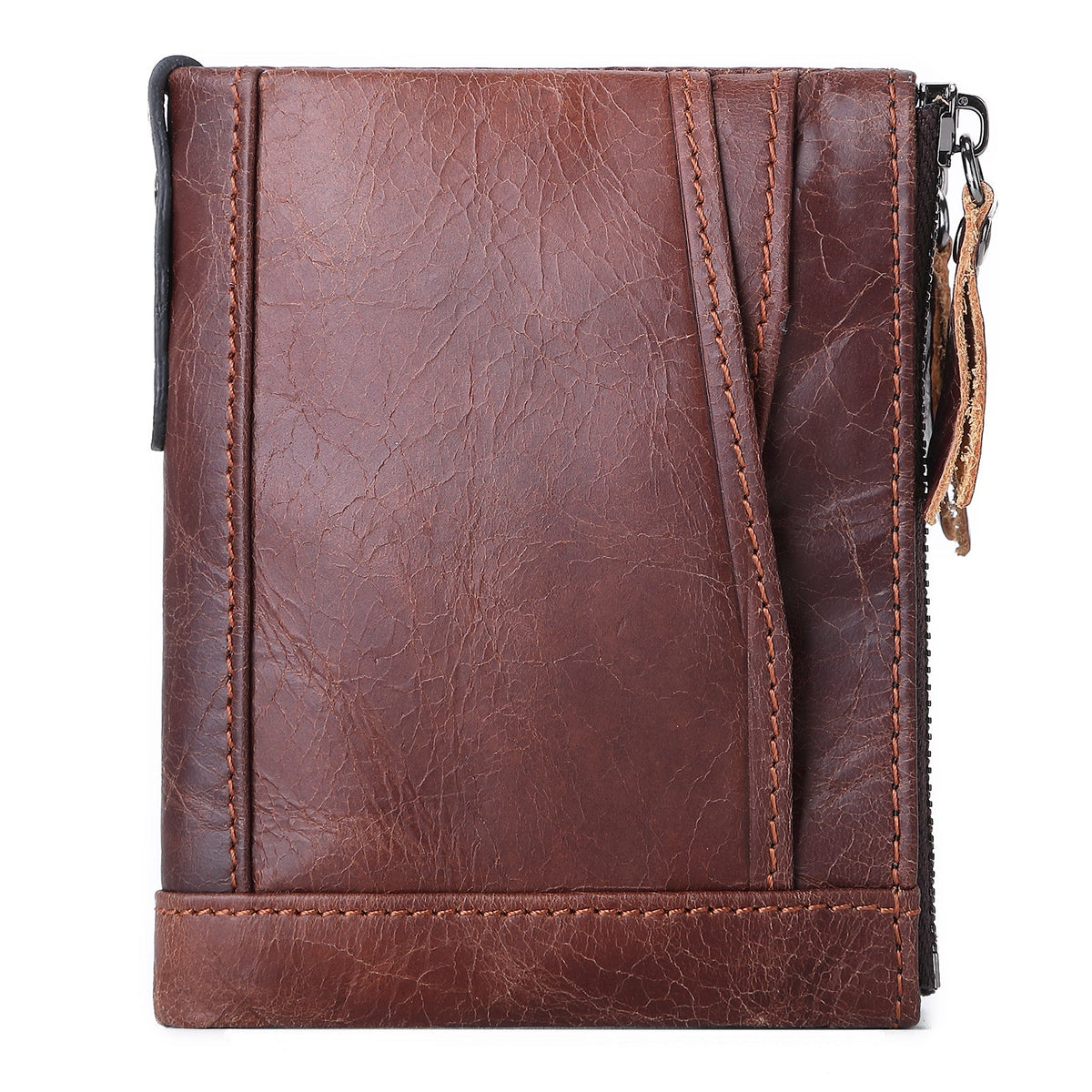 Women's Fashion Leather Double Zipper Multiple Slots Ladies Wallets