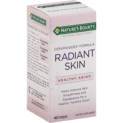 Nature's Bounty Optimal Solutions Piel Radiante, Fórmula con Ceramosides, Cápsulas Blandas