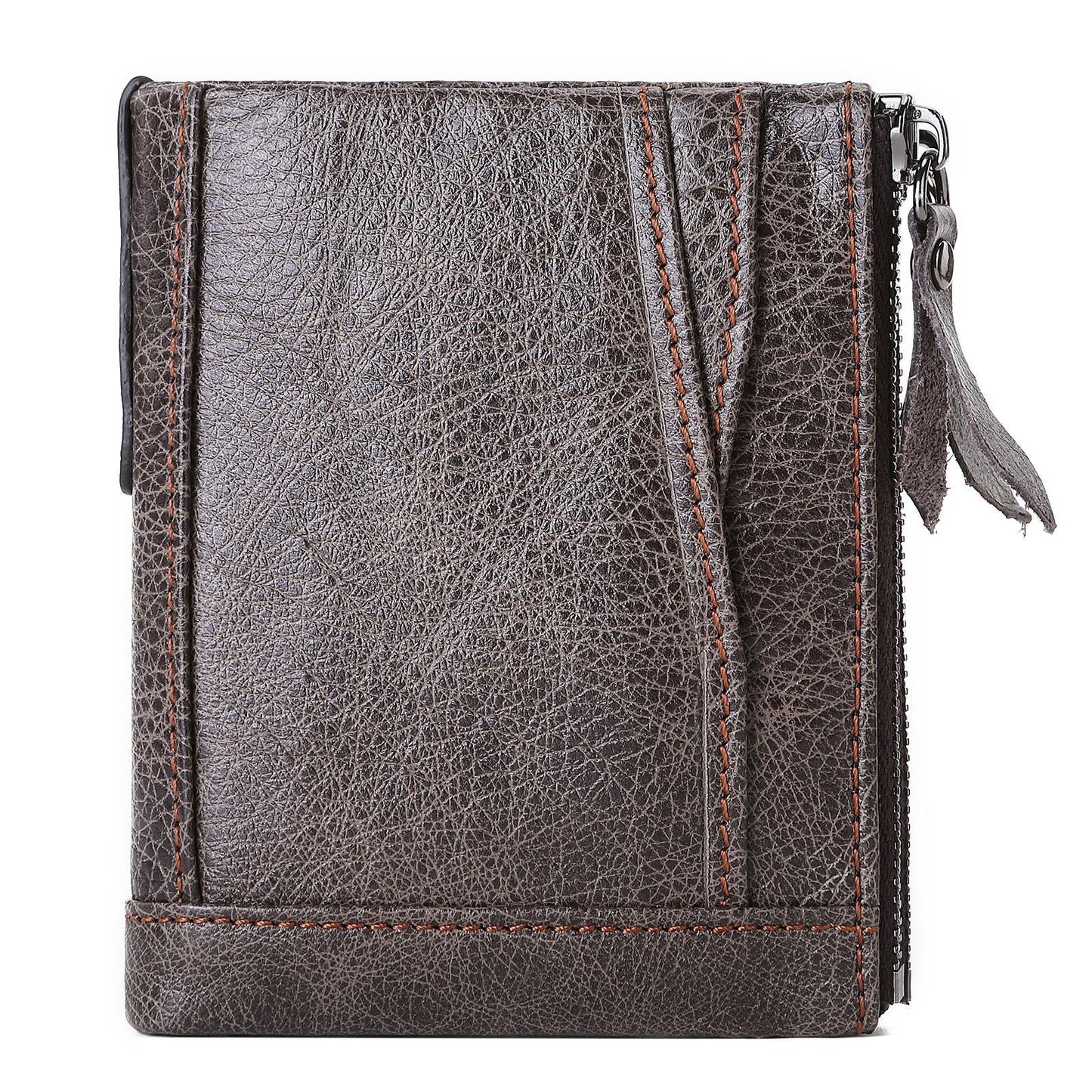 Women's Fashion Leather Double Zipper Multiple Slots Ladies Wallets