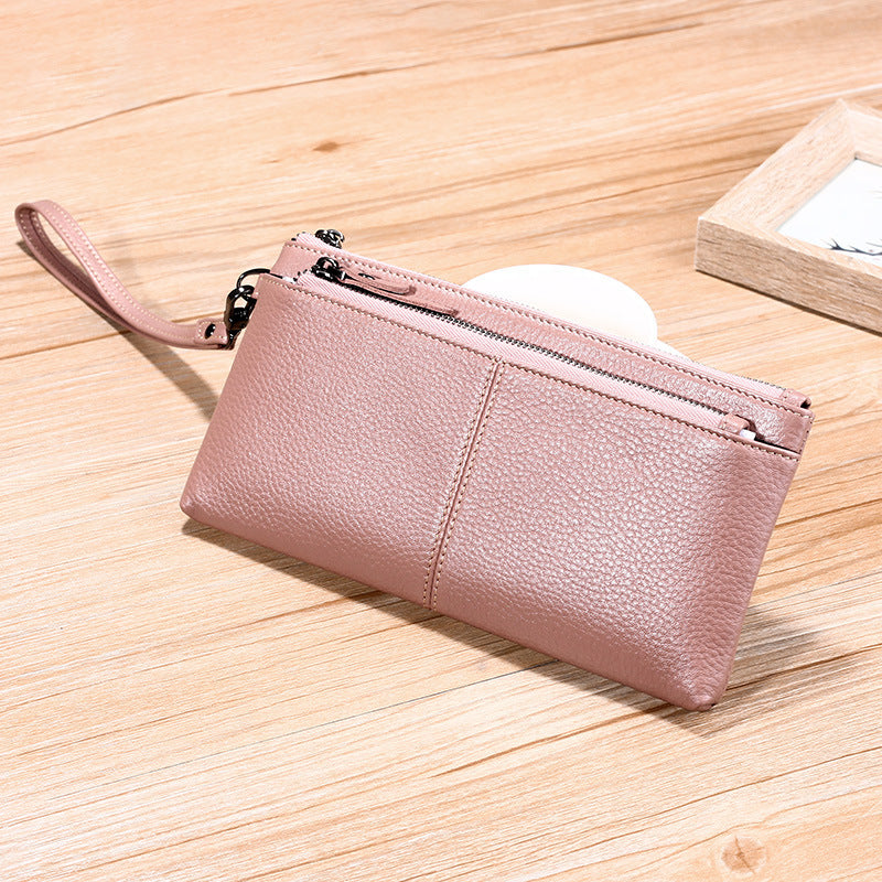 Women's Leather Loading Unloading Clutch Advantages Long Cowhide Handbags