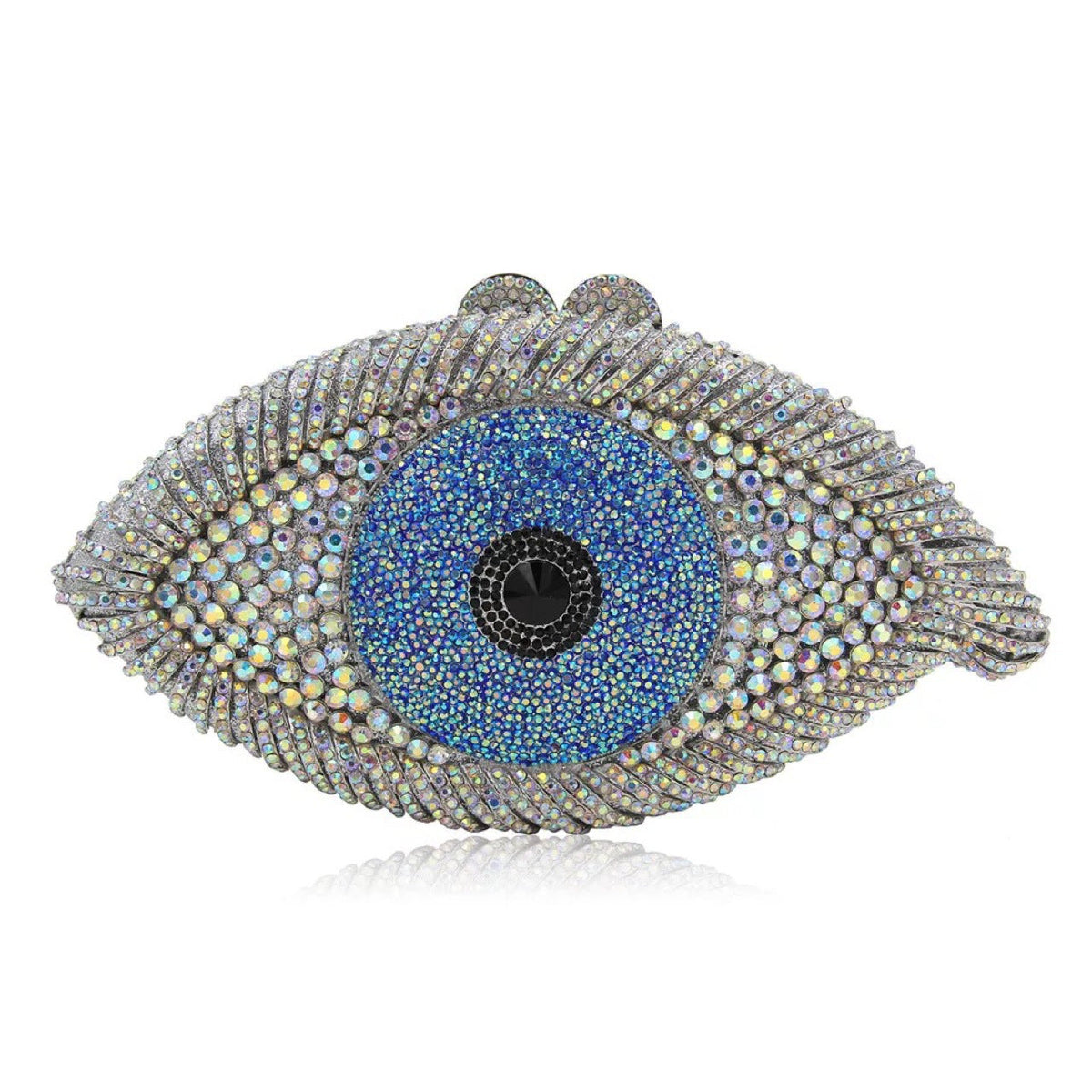 Women's Eye Style Diamond Hollow Metal Clutch Evening Bags