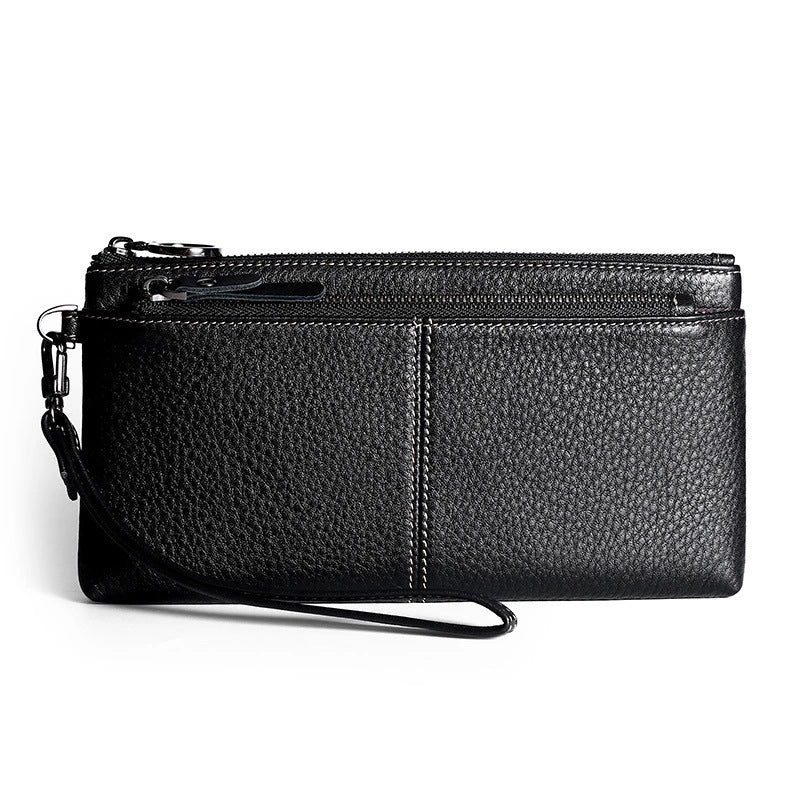 Milled First Layer Cattlehide Leather Fashion Lady's Clutch Wrist Handbags