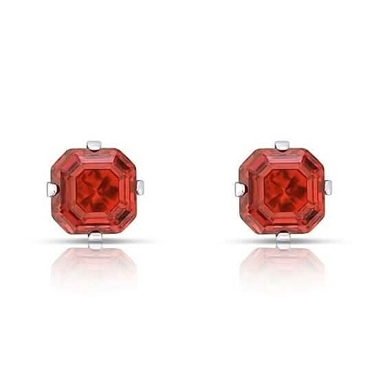 Pendientes de plata de ley con circonitas cúbicas talla Asscher de 1,3 quilates