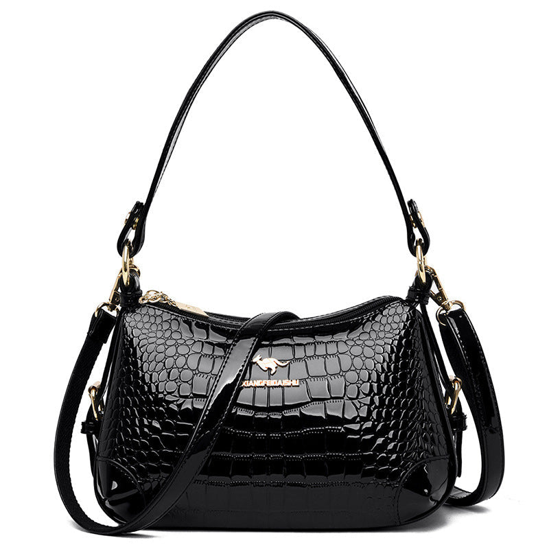 Women's Patent Leather Fashion Elegant Mother Soft Crossbody Bags