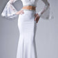 Cinderella Divine 13114 Two Piece Gown Cold Shoulder Trumpet Sleeves