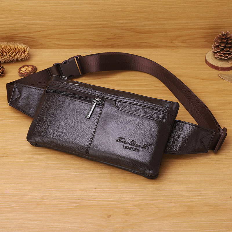 Men's Leather Pocket Mini Mobile Trendy Cattle Men's Waist Packs