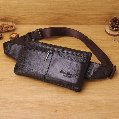 Men's Leather Pocket Mini Mobile Trendy Cattle Men's Waist Packs