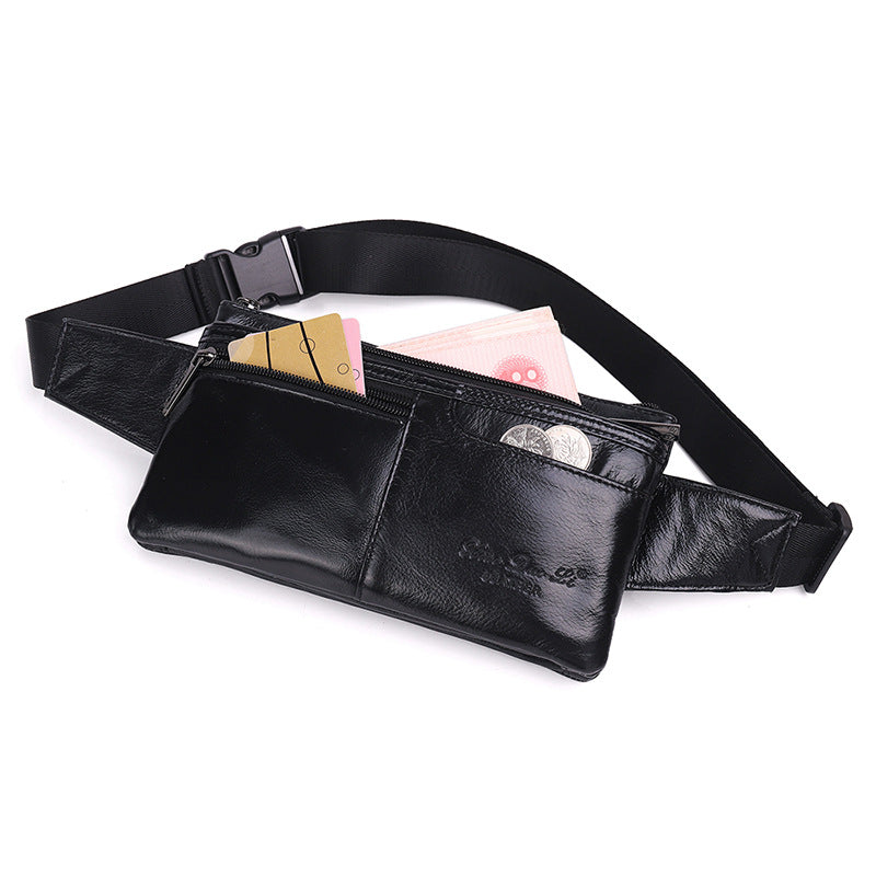 Men's Leather Pocket Mini Mobile Trendy Cattle Men's Waist Packs