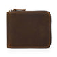 Men's Hot Leather Crazy Horse Zipper Short Ladies Wallets