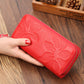 Women's First Layer Cowhide Long Double Zipper Ladies Wallets