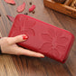 Women's First Layer Cowhide Long Double Zipper Ladies Wallets