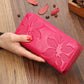 Women's First Layer Cowhide Long Double Zipper Ladies Wallets