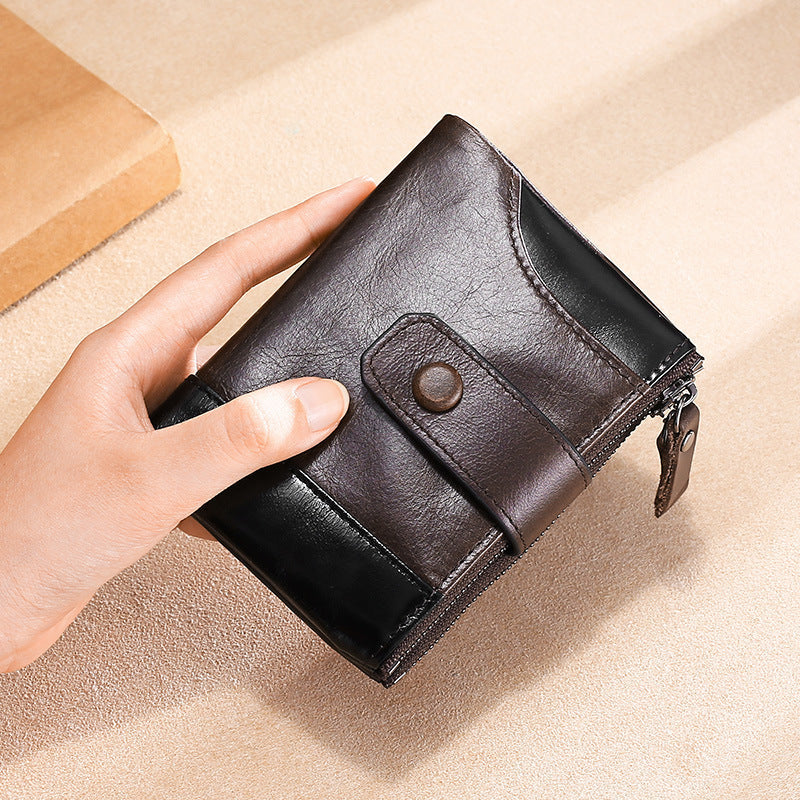 Men's Genuine Leather Cowhide Anti Theft Multiple Men's Wallets