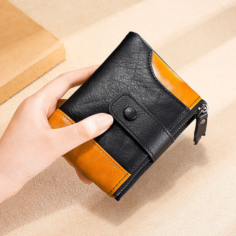 Men's Genuine Leather Cowhide Anti Theft Multiple Men's Wallets