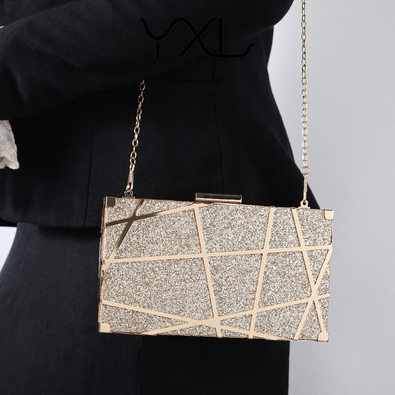 Dinner Hollow Banquet Simple Black Clutch Evening Bags
