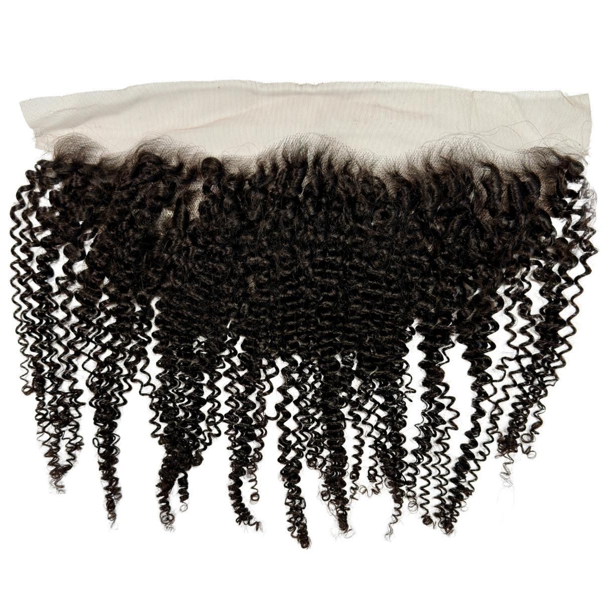Frontal de cabello humano Jerry Curl de encaje transparente de 13x4