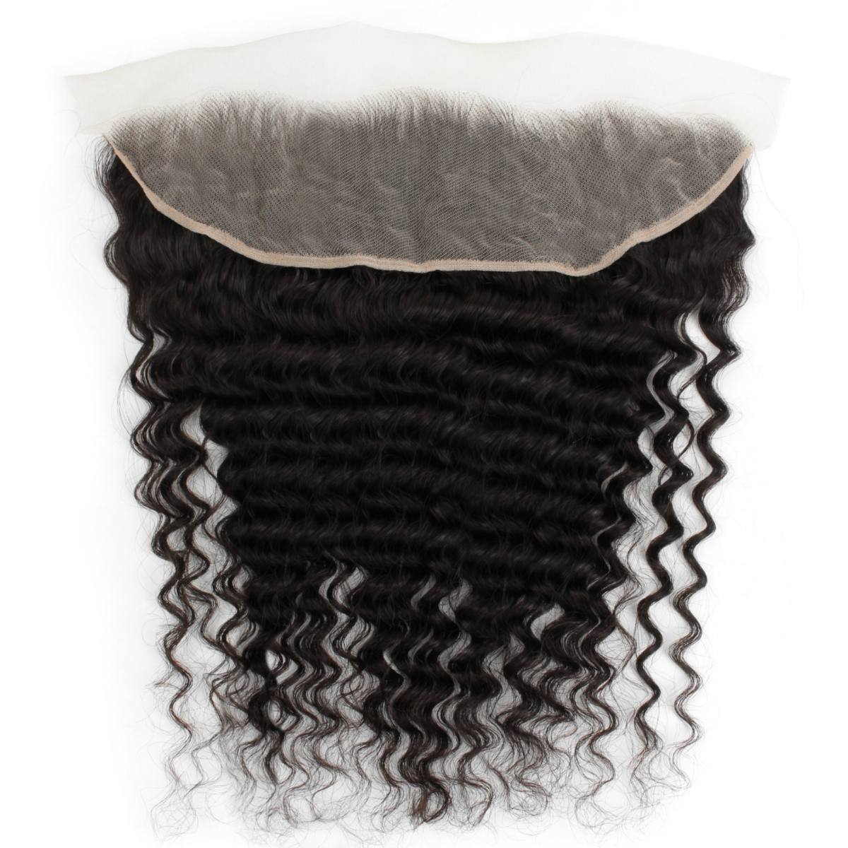 Frontal de cabello humano Deep Wave de encaje transparente de 13x4
