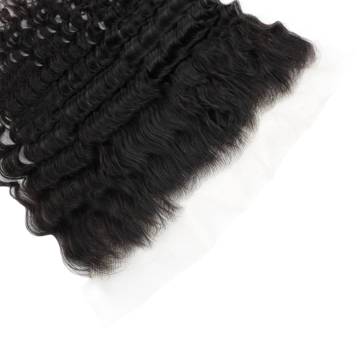 Frontal de cabello humano Deep Wave de encaje transparente de 13x4