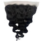 Frontal de cabello humano Jet Black Body Wave de encaje HD 13x6