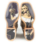 Tin Haul Toastin a Gnarly Shark / Beer Girl Sole (Brown Crackle) - Men's Leather Cowboy Boots