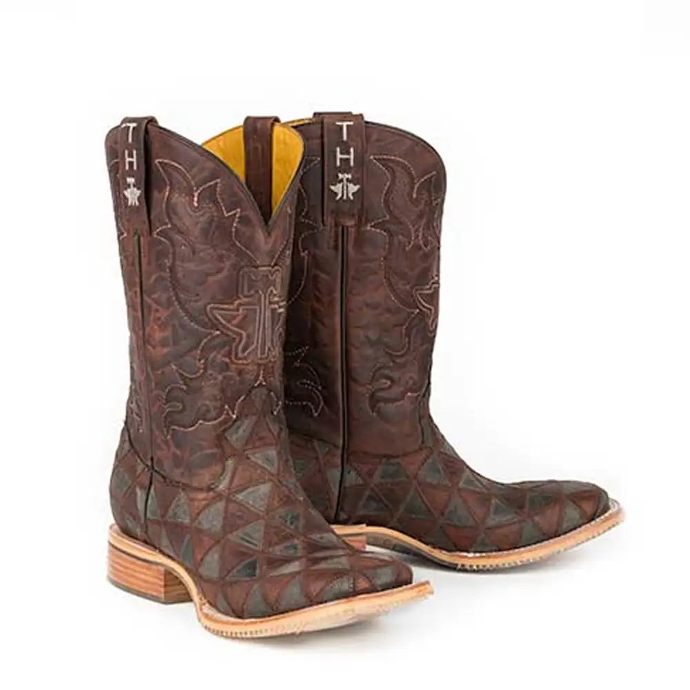 Bota Cowboy de Cuero Tin Haul Triángulos/Yunque de Poder - Hombre