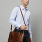 Modernist Leather Laptop Bag- Brown