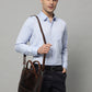 Modernist Leather Laptop Bag-Dark Brown