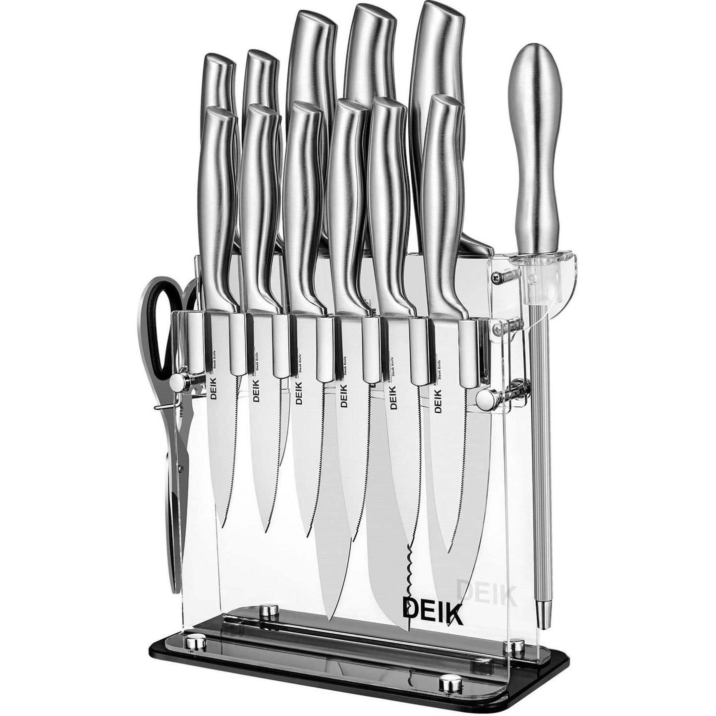 Juego de cuchillos de cocina Deik de 14 piezas de acero inoxidable con alto contenido de carbono