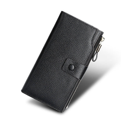 Women's Top Layer Leather Long Litchi Pattern Ladies Wallets