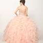 Juliet 1418 Cinderella Ball Gown Organza Ruffle Skirt Beaded Corset Bodice