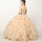 Juliet 1418 Cinderella Ball Gown Organza Ruffle Skirt Beaded Corset Bodice
