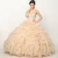 Juliet 1418 Cinderella Ball Gown Organza Ruffle Skirt Beaded Corset Bodice