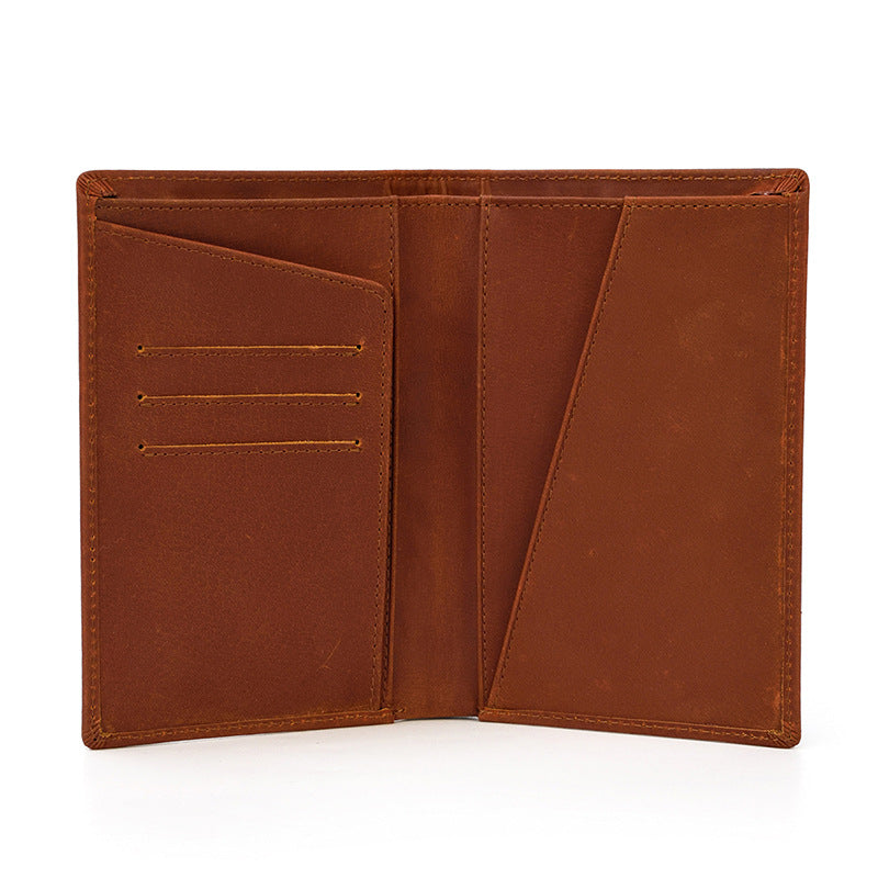 Men's Passport Wrapper Crazy Horse Vintage Genuine Men's Wallets
